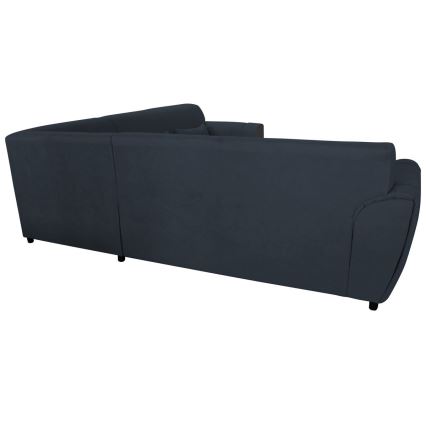 Raztegljiva kotna sedežna garnitura VISEU, levo, z prostorom za shranjevanje, antracit/črna