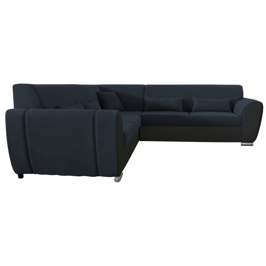 Raztegljiva kotna sedežna garnitura VISEU, levo, z prostorom za shranjevanje, antracit/črna