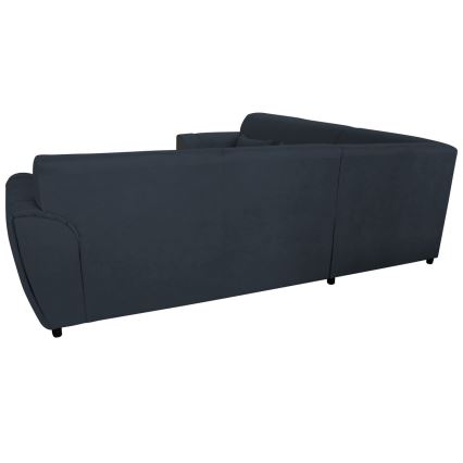 Raztegljiva kotna sedežna garnitura z odlagalnim prostorom v obliki črke L VISEU, desna, antracit/črna