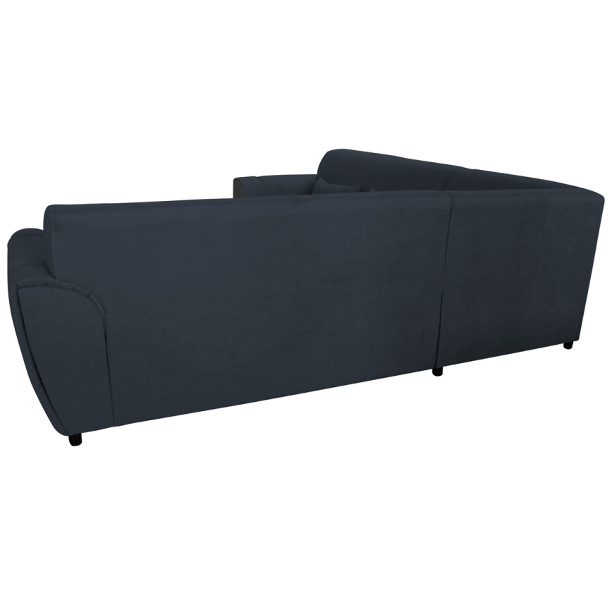 Raztegljiva kotna sedežna garnitura z odlagalnim prostorom v obliki črke L VISEU, desna, antracit/črna