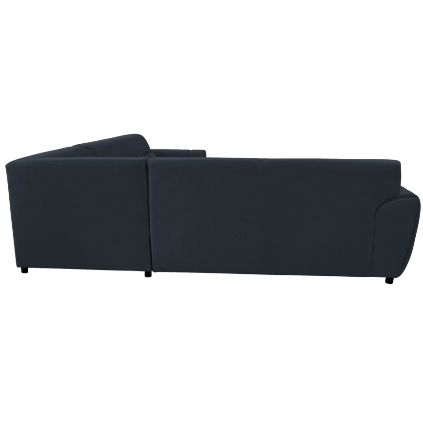 Raztegljiva kotna sedežna garnitura z odlagalnim prostorom v obliki črke L VISEU, desna, antracit/črna