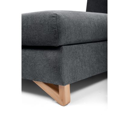 Raztegljiva kotna oblazinjena sedežna garnitura AVESTA v obliki L, leva, z odlagalnim prostorom, antracit