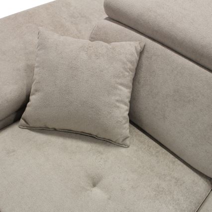 Raztegljiva leva kotna sedežna garnitura v obliki črke L CASTELO s prostorom za shranjevanje, siva