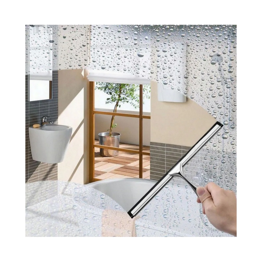 REA-70000 - Strgalo za steklo z držalom, sijajni krom