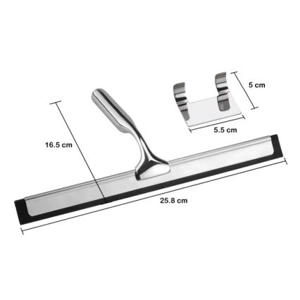 REA-70000 - Strgalo za steklo z držalom, sijajni krom