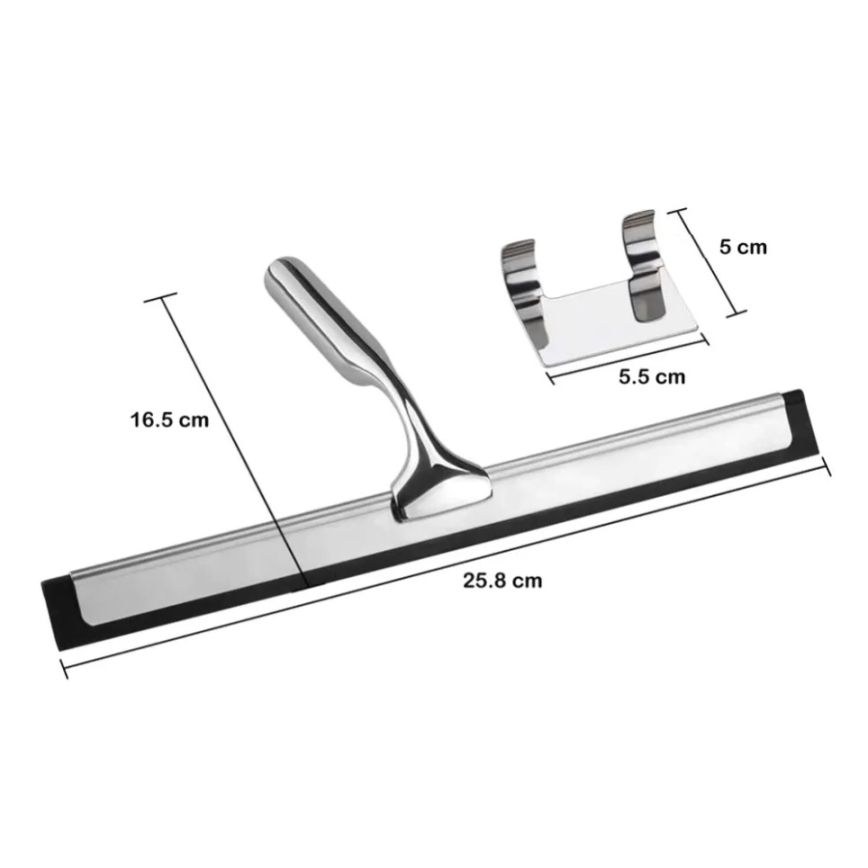 REA-70000 - Strgalo za steklo z držalom, sijajni krom