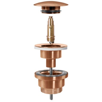 REA-A5632 - Odtok za umivalnik CLICK-CLACK, premer 6,4 cm, krtačena med