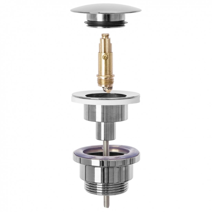 REA-A5693 - Sifon za umivalnik z odtokom CLICK-CLACK, Ø 6,4 cm, sijajni krom
