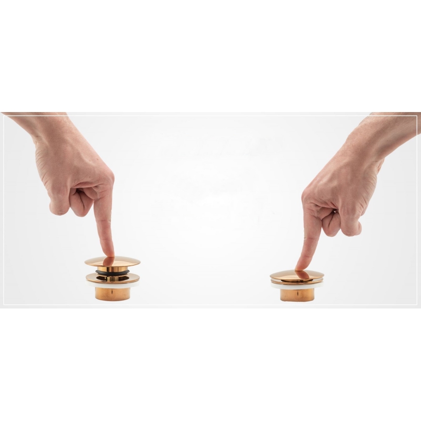 REA-A8585 - Odtok za umivalnik CLICK-CLACK, premer 6,4 cm, brušeno zlato