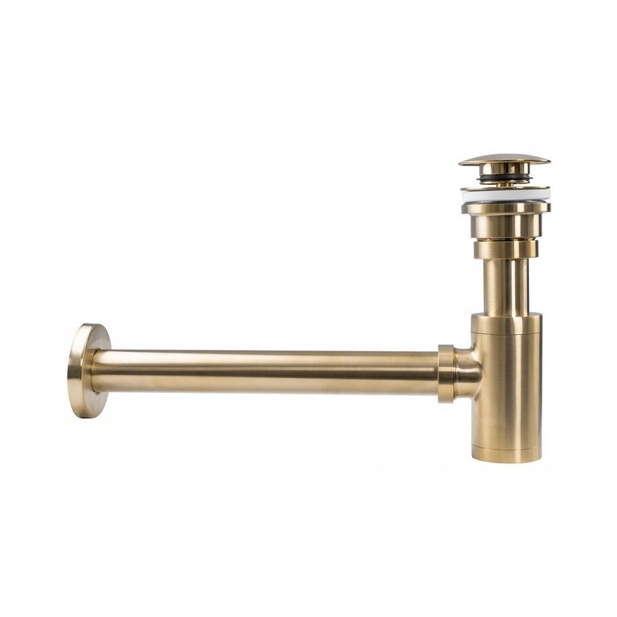 REA-A8586 - Sifon za umivalnik z CLICK-CLACK odtokom, premer 6,4 cm, brušeno zlato