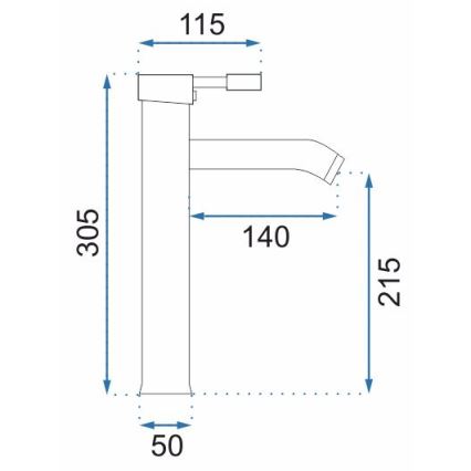 REA-B0027 - Umivalna pipa GRAF 30,5 cm, sijajni krom