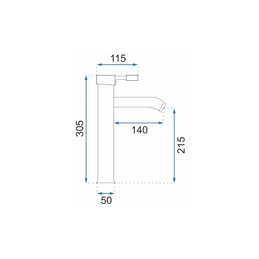 REA-B0027 - Umivalna pipa GRAF 30,5 cm, sijajni krom