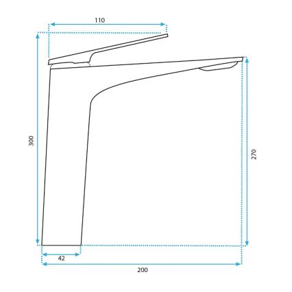 REA-B0493 - Pipa za umivalnik AVALON 30 cm v krtačeni medeni izvedbi