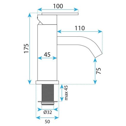 REA-B0970 - Ščetkana bakrena pipa za umivalnik ONTARIO 17,5 cm