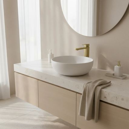 REA-B0977 - Armatura za umivalnik ARLO, 30 cm, brušeno zlato