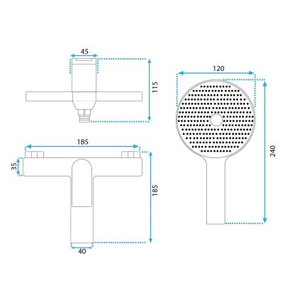 REA-B1128 - Komplet za kad AVALON, črne barve