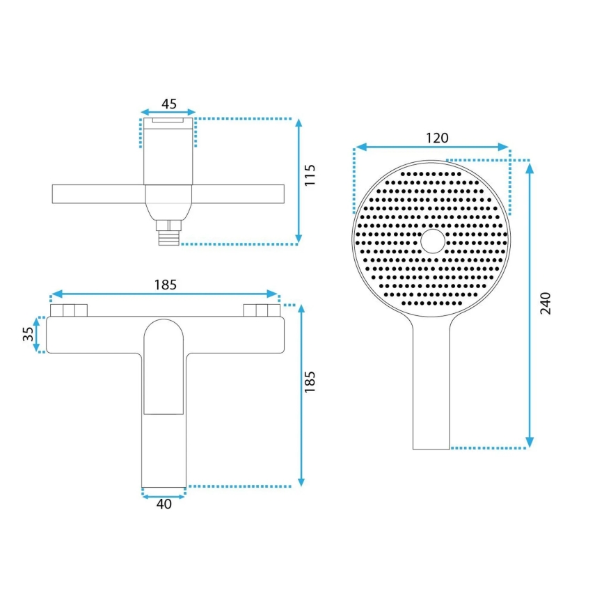 REA-B1156 - Komplet za kad AVALON sijajni krom