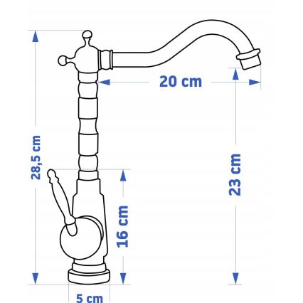 REA-B2150 - Mešalna pipa za umivalnik BONA, 28,5 cm, brušena zlata