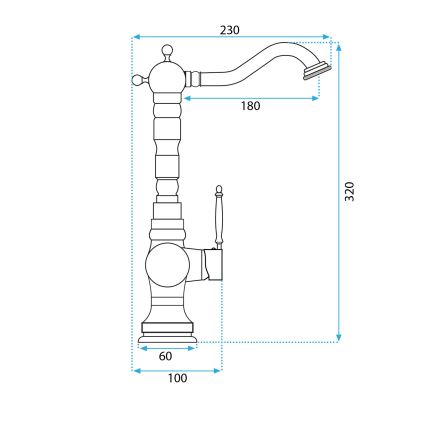 REA-B2500 - Mešalna baterija za umivalnik VENICE, 32 cm, brušeno zlato