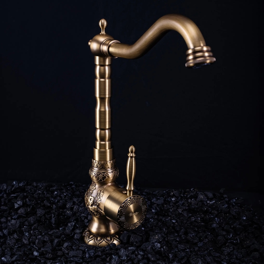 REA-B2500 - Umivalniška pipa VENICE RETRO 32 cm brušeno zlato