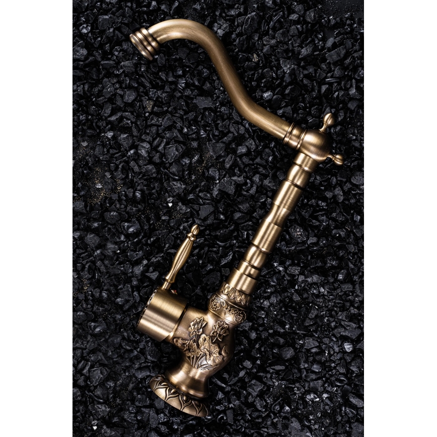 REA-B2500 - Umivalniška pipa VENICE RETRO 32 cm brušeno zlato