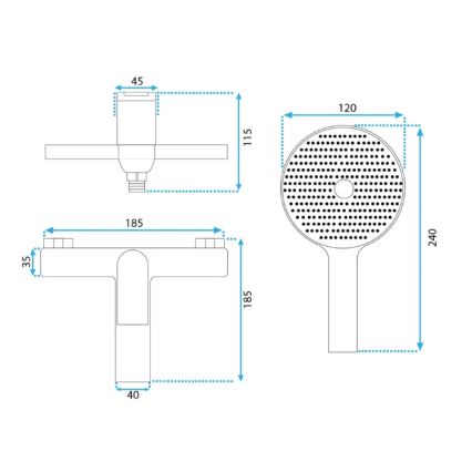 REA-B2707 - Komplet armatur za kad AVALON, krtačeno zlato
