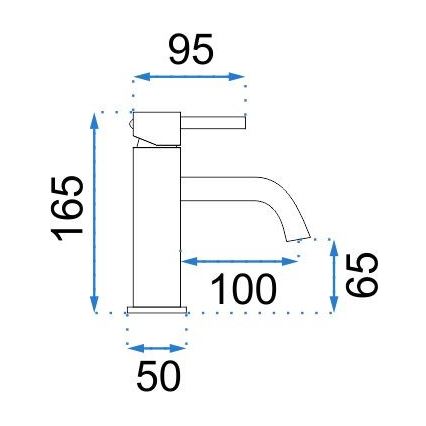 REA-B4101 - Pipa za umivalnik LUNGO 16,5 cm sijajni krom