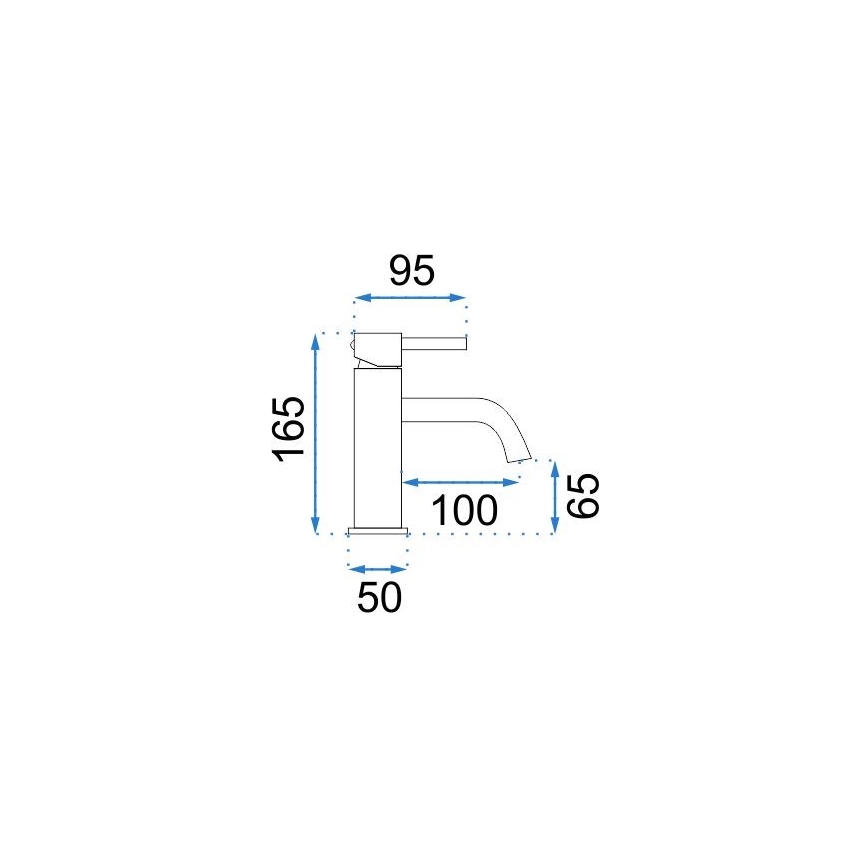 REA-B4101 - Pipa za umivalnik LUNGO 16,5 cm sijajni krom
