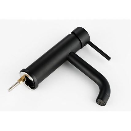 REA-B4102 - Pipa za umivalnik LUNGO 16,5 cm črna