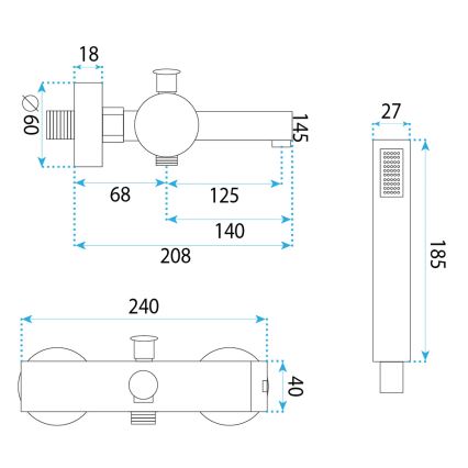 REA-B4524 - Komplet za kad PIXEL, zlate barve
