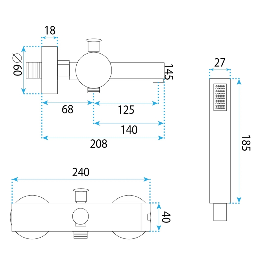 REA-B4524 - Komplet za kad PIXEL, zlate barve