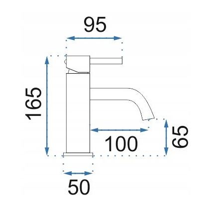 REA-B4527 - Pipa za umivalnik LUNGO 16,5 cm v barvi brušenega zlata