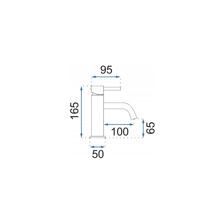 REA-B4527 - Pipa za umivalnik LUNGO 16,5 cm v barvi brušenega zlata
