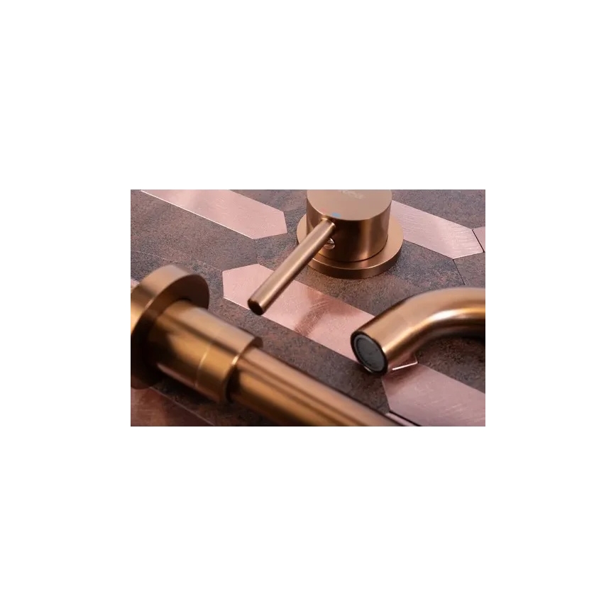 REA-B4600 - Pipa za umivalnik za podometno vgradnjo LUNGO v brušenem bakru