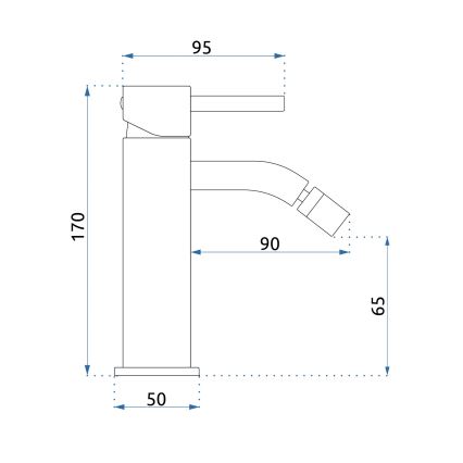 REA-B4700 - Pipa za bide LUNGO 17 cm, rožnato zlata