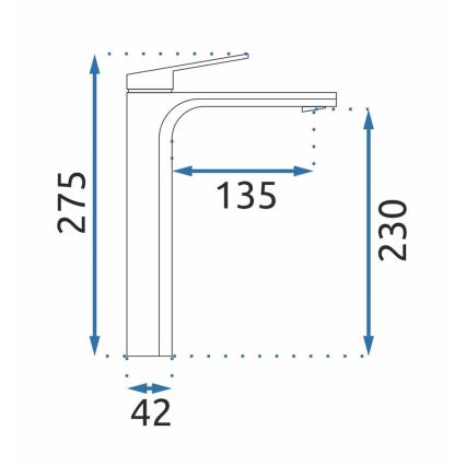 REA-B4895 - Pipa za umivalnik MARCO 27,5 cm, brušeno zlato
