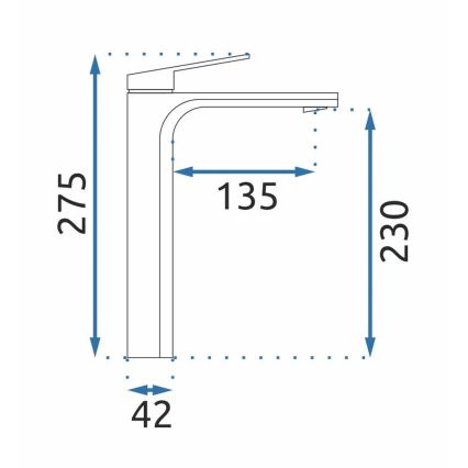REA-B4896 - Umivalniška armatura MARCO 27,5 cm črna