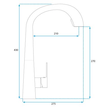REA-B5313 - Kuhinjska baterija z izvlečno prho ROSS 43 cm črna