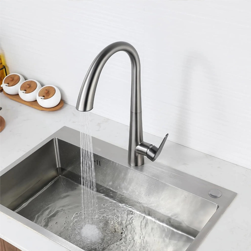 REA-B5314 - Kuhinjska armatura ROSS 43 cm z izvlečno prho, nikelj