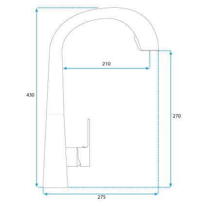 REA-B5314 - Kuhinjska armatura ROSS 43 cm z izvlečno prho, nikelj