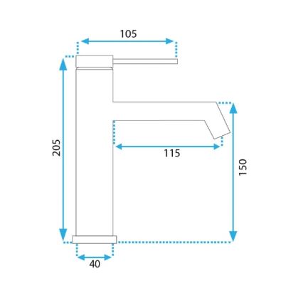 REA-B5316 - Pipa za umivalnik FOSS 20,5 cm brušena zlata