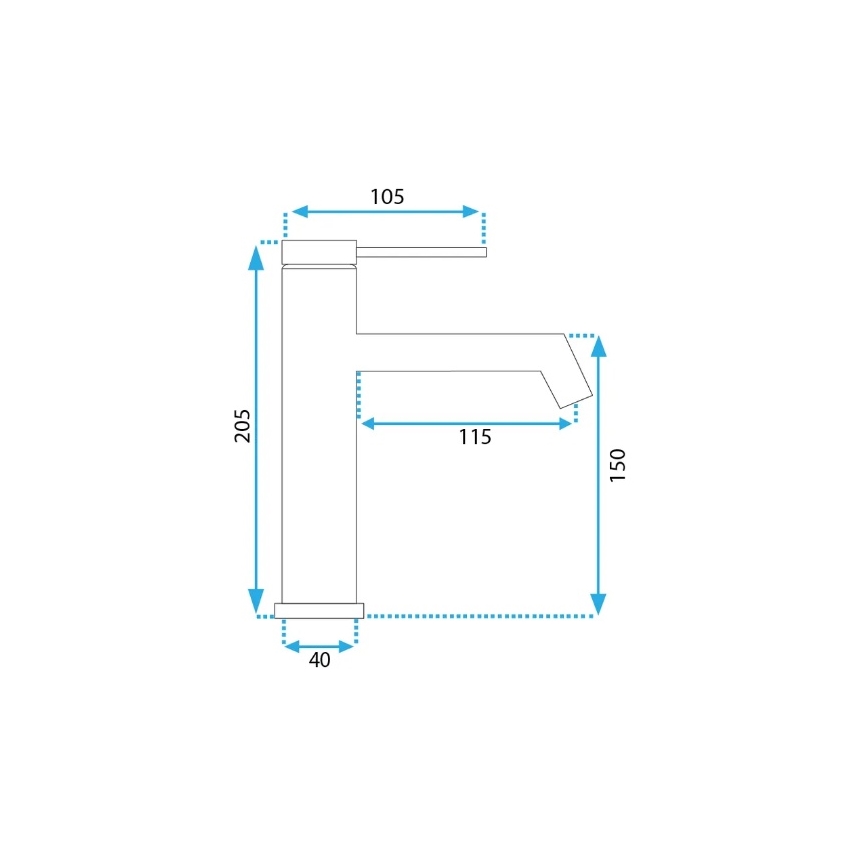 REA-B5316 - Pipa za umivalnik FOSS 20,5 cm brušena zlata