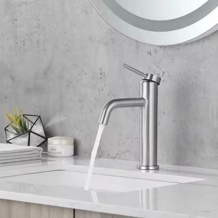 REA-B5324 - Mešalna armatura za umivalnik CLIF 20,5 cm, brušeno jeklo