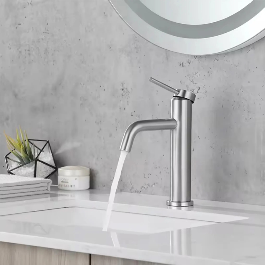 REA-B5324 - Mešalna armatura za umivalnik CLIF 20,5 cm, brušeno jeklo