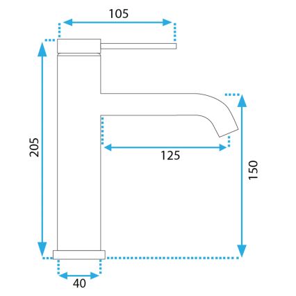 REA-B5324 - Mešalna armatura za umivalnik CLIF 20,5 cm, brušeno jeklo