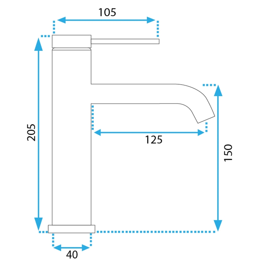 REA-B5324 - Mešalna armatura za umivalnik CLIF 20,5 cm, brušeno jeklo