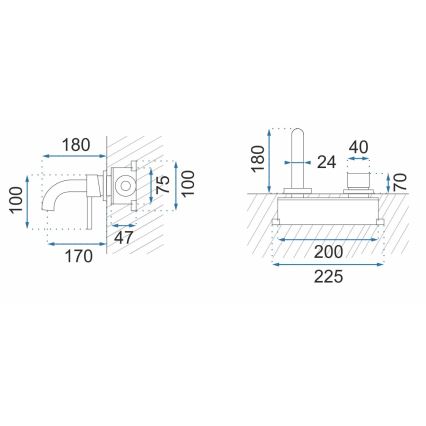 REA-B5332 - Umivalniška baterija za podometno vgradnjo OWEN črna