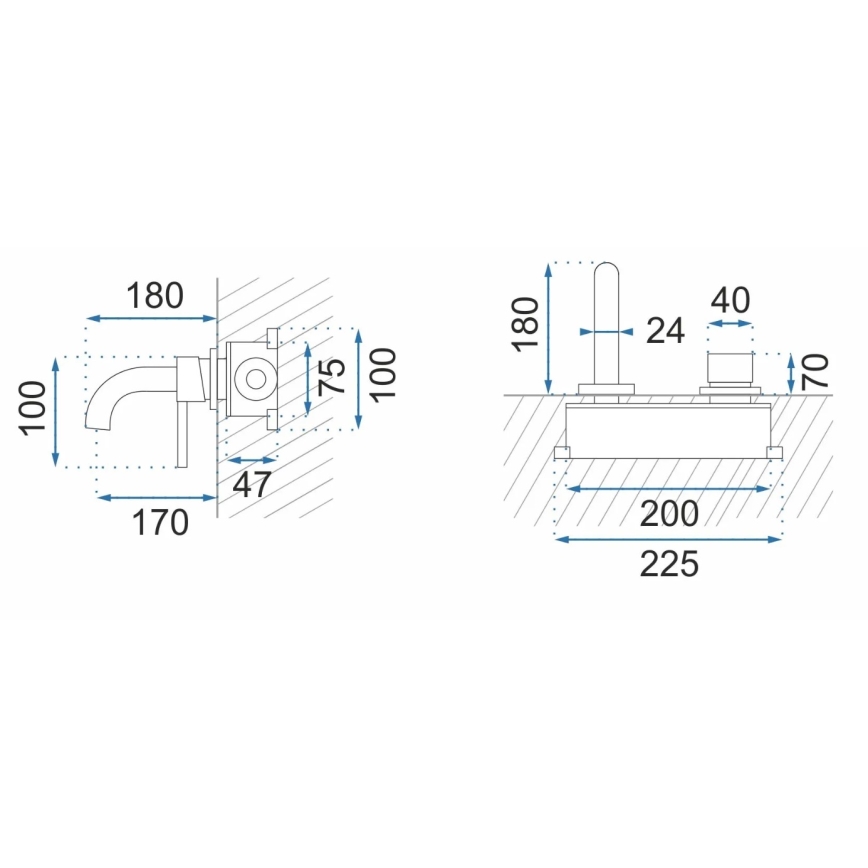 REA-B5334 - Podometna pipa za umivalnik OWEN, brušeno zlato