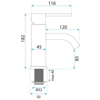 REA-B5504 - Umivalniška armatura ONTARIO 17,5 cm, črna
