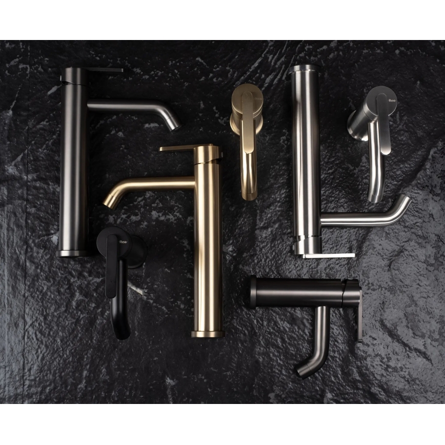 REA-B5505 - Mešalna pipa ONTARIO za umivalnik, 17,5 cm, v brušenem zlatu